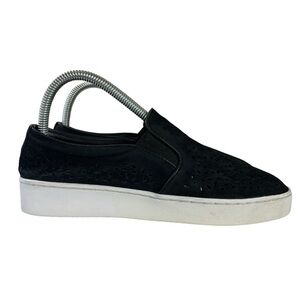 Vionic Midi Perforated Leather Slip On Sneaker Shoes Black Womens‎ Size 7